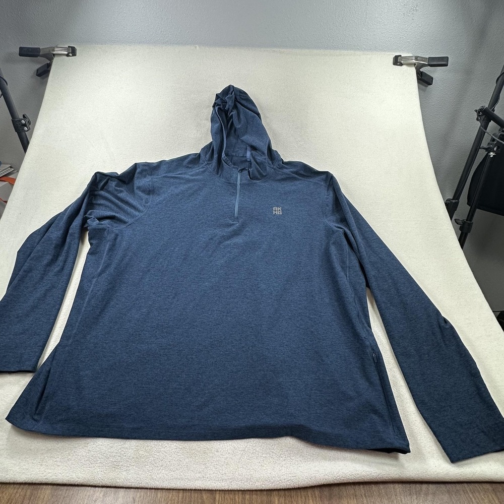 AKHG Alaskan Hardgear Pullover Mens 3XL Blue Meltwater Hoodie 1/4 Zip Standard